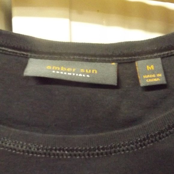 NWT, LADIES, MEDIUM, AMBER SUN, BLACK SHORT SLEEVE T, 100% COTTON - Picture 3 of 3